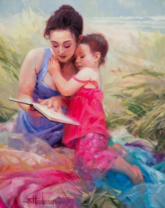 Children do not have to sound the death knell to communication within a relationship. You just sort of embrace them and include them in what you're doing. Seaside Story by Steve Henderson