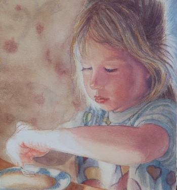Jesus is not something that we own, but a Person whom we know. Breakfast, original watercolor by Steve Henderson