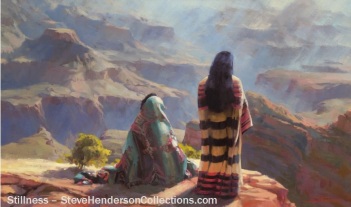 stillness indian women grand canyon serenity steve henderson art